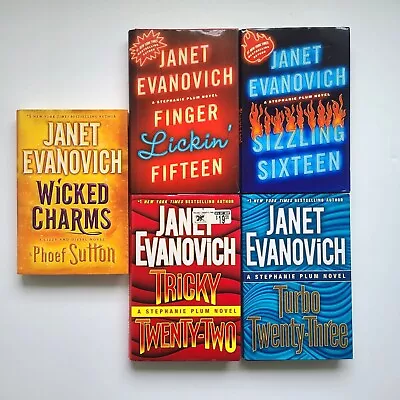 5 Book Lot Janet Evanovich Stephanie Plum Mysteries 15 16 22 23 Wicked Charms 3 • $9.99