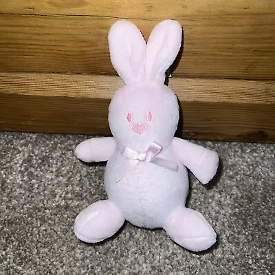 12cm Embroidered Baby Bunny Rabbit EMILE ET ROSE Soft Plush Toy Pink Bow New❤️ • £7.99