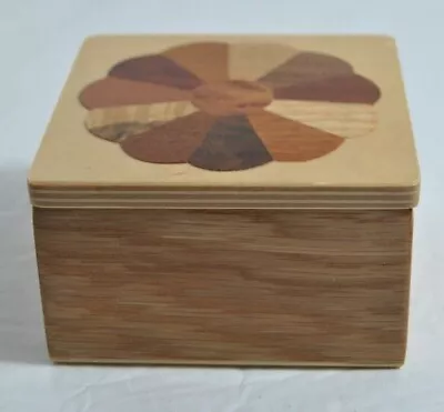 Vintage Artist Signed Handcrafted Detailed Flower Wooden Trinket Box • $18