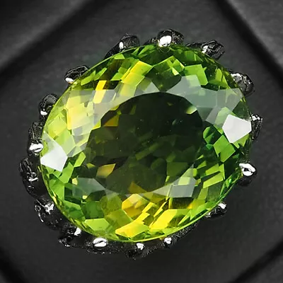 Exquisite Green Tourmaline Bi Color 21.30Ct 925 Sterling Silver Rings Size 6.25 • $120