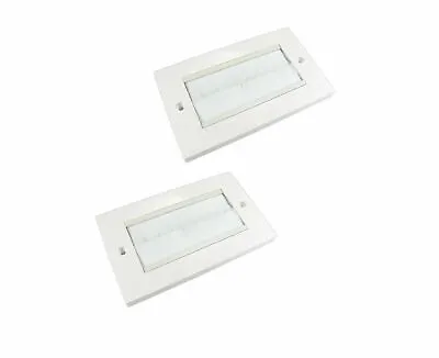 2 X 2 Gang White Brush Wall Outlet Cable Entry Plate Tidy Mount Wall Plate • £7.72