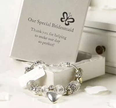 Our Special Bridesmaid Charm Braclet In Gift Box *d87 • £9.99