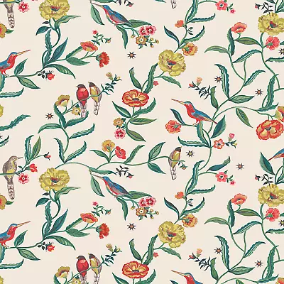 Muriva Summer Birds Cath Kidston Wallpaper Floral Trails Leaves Cream 182552 • $46.16