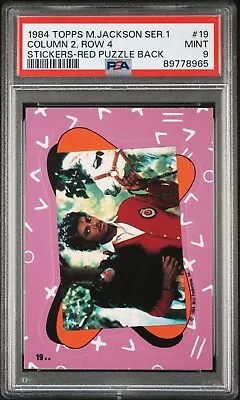 1984 Topps Michael Jackson Stickers Bubbles Monkey #19 PSA 9 Mint POP 4 Rare Red • $89.99
