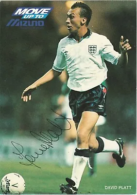 £5 • Buy DAVID PLATT ENGLAND ASTON VILLA ARSENAL Autograph MIZUNO Football Photo Card