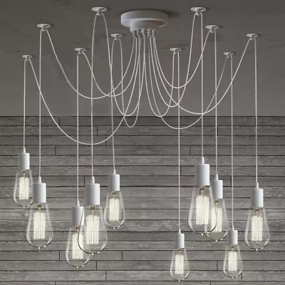 Industrial Multi Light Pendants Edison Bulb Chandelier Available Adjust Fixture • $54.99