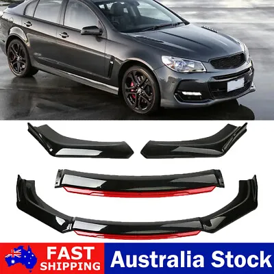 For Holden Commodore VE Series 1 SS SV6 Front Bumper Lip Splitter Black +Red AU • $57.95