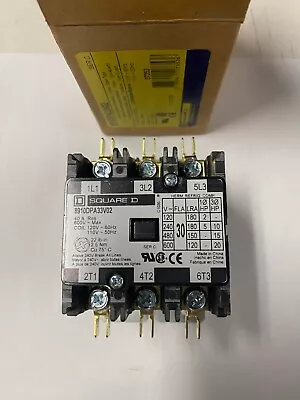 NEW Square D 8910DPA33V02 Series C 3-Pole Definite Purpose Contactor 120V 30 FLA • $49