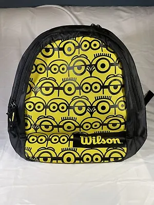 Wilson Minions Junior Tennis Backpack For Kids Racquet Sport Yellow Black Unisex • $18