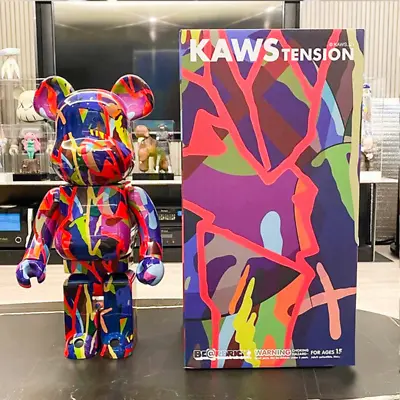 Bearbrick 400% Kaws Tension Art Line Graffiti Action Figure HomeDeco Art Gift • £46.79