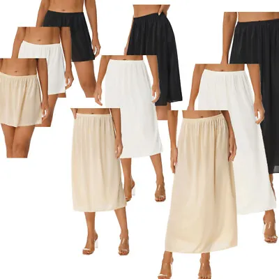 US Women Half Slip Petticoat Elastic Waisted Underskirt In 3 Lengths Under Dress • $10.44