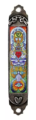 Metal & Enamel Wedding Mezuzah Evil Eye Love Shape Star Of David 2 Rings 4  • $25