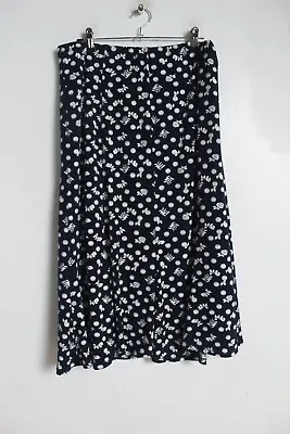 Saloos Womens Floral Patterned Skirt - Navy Blue - Size 14 (68H) • £3.15