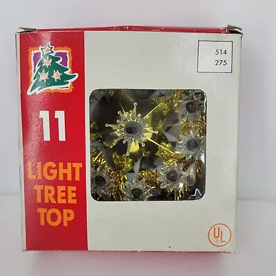 Vtg Woolworth 11 Light Wreath Gold Tinsel Mini TREE TOP With Box WORKS Christmas • $26.99