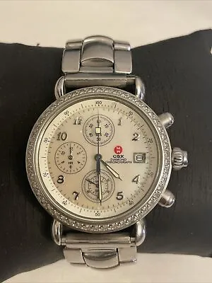 Michele 71-4000 CSX Diamond Chronograph Watch Mother Of Pearl Dial New Battery • $399