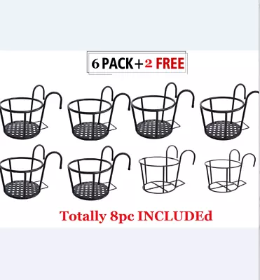 2 Set Of NEW Iron Outdoor Plant Stands 6+2 Free Hanging Baskets Flower Pot Stand • $15