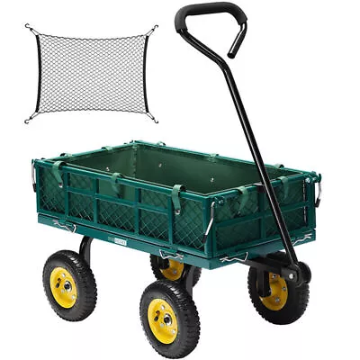Garden Carts Yard Dump Wagon Cart Lawn Utility Cart Outdoor Steel Heavy Duty • $72.99