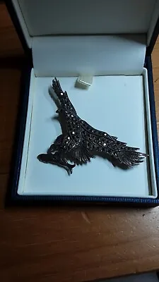 £20 • Buy Exquisite Marcasite Fish Eagle With Fish Brooch