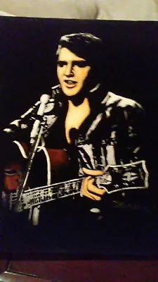 Elvis Velvet Picture Vintage Signed By Artist.  23 X 19in Stunning! Ultra Rare! • $599