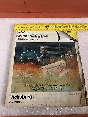 Vtg Vicksburg Mississippi 1991 Telephone Directory Phone Book South Central Bell • $24