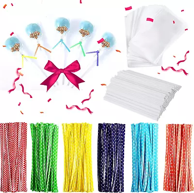 360Pcs 6Inch Lollipop Sticks Cake Pops Sticks Cake Pop Bags And Wrappers Choco • $8.70