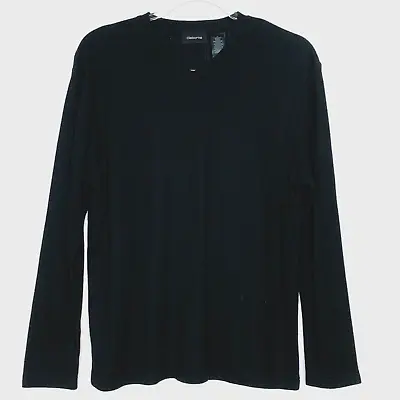 Claiborne Mens Pullover Lightweight Thermal Shirt Top Size M V Neck Black • $9.48