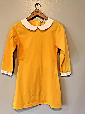 Frenchie York Suzy Bishop-style Peter Pan Collar Dress 60’s Yellow/White Rare • $30