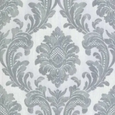 Fine Decor Milano Damask Wallpaper Heavyweight Vinyl Grey Textured Glitter • £20.99