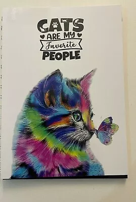 2024 Year Diary Colourful Cat With Cats Are My Favourite People Quote A5 • $14.95