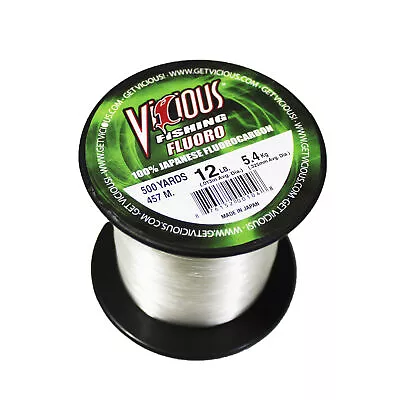 Vicious FLD 100% Fluorocarbon Fishing Line 500 Yards - Clear • $34.78