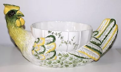 Majolica Italian Pottery BIRD Planter Pot Lemon Yellow & Green Mid 20th C- 17.5  • $395