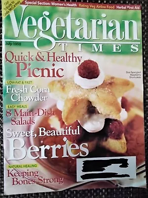 Vegetarian Times July 1998 Women's Health Main Dish Salads Strong Bones Picnic • $5.40
