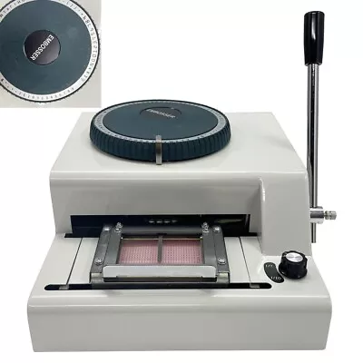 Manual ID Code Printer Machine 66 Character PVC Card Convex Embosser • $204.92