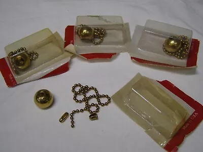 4 USA Made Vintage NOS Light / Ceiling Fan Pull Chains W/ 3/4  Brass Ball • $19