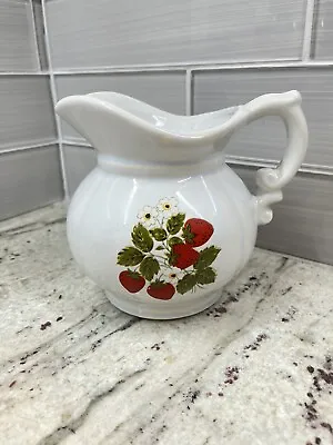 Vintage McCoy Pottery Ceramic Strawberry Flower Pitcher  • $8.50