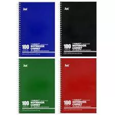 Qty 4 Jot Mini One Subject Spiral Notebooks 100-pg 8.75x5.75-in. Random Colors • $11.95