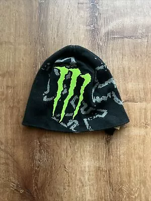 * RARE * Vintage Monster Energy/Fox Racing #4 Ricky Carmichael Black Knit Beanie • $40