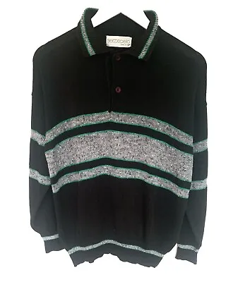 Men’s Vintage Jumper Cotton Blend Striped Patterned Retro Medium Chest 38-40 • £5.99