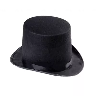 Men Black Satin TopHat Magician Wedding Tuxedo Lincoln Ring Master 20s Costume • £5.51