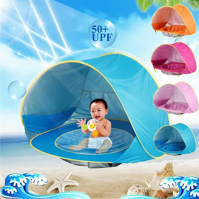 Baby Beach Tent With Pool Pop Up Shade Tent Infant Baby Beach Sun Shade Pool • £14.84