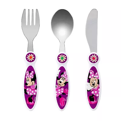 Disney Minnie Mouse Children's Kids 3pcs Cutlery Set Knife/Fork/Spoon • £6.99