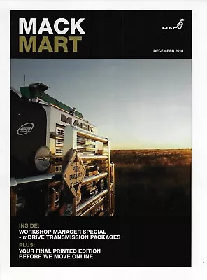 Mack Trucks Parts & Accessories 4 Page Mack Mart Brochure December 2014 Nos • $27.50