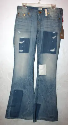 New NWT True Religion Carrie Patchwork Flare Jeans Size 28 • $49.99