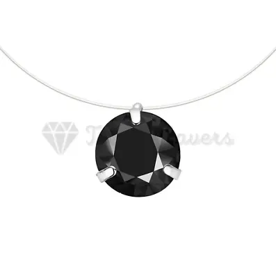 Elegant Black Wire Tiny Invisible Rope Transparent Crystal Clavicle Necklace • £3.99