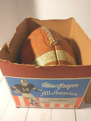 Vintage Antique MacGregor All American Leather Football F614 With Original Box • $109.99