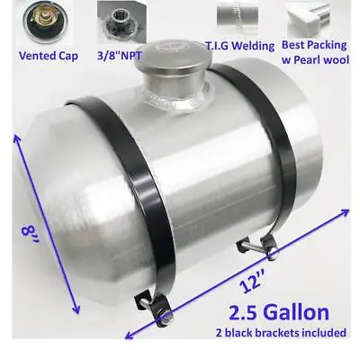 Hi-Q▲New Spun All Aluminum 2.5 Gallons Gas Fuel Tank For Tractor GoKart 8  X12  • $95.76