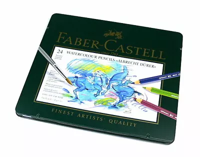 Faber Castell Pencils Watercolour Pencils Water Soluble Tin Box 24 117524 PB382 • $80.90