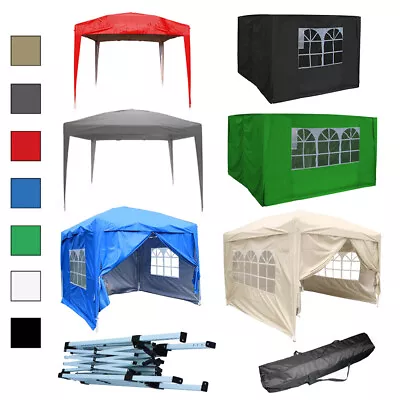 Outdoor Pop Up Gazebo Garden Marquee Tent Top Cover Side Panels Sand Bags Frame • £97.95