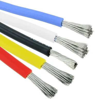 £3.49 • Buy Red / Black / Blue / Yellow / White 10AWG Silicone Stranded 1050/0.08mm Wire RC