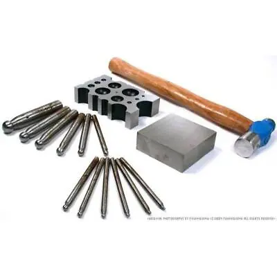 18 Pc Steel Doming & Dapping Block Set With Hammer Jewelry Forming Tools Kit • $59.99